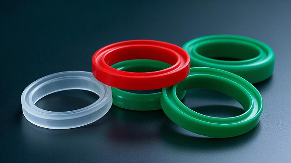 3红色的绿色的透明的四氟Y型密封圈，比例 16_9