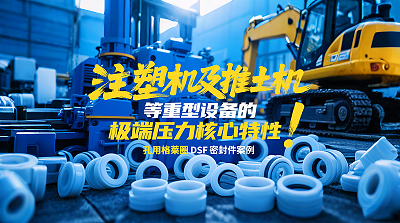 孔用格莱圈DSF密封圈丨注塑机及推土机等重型设备的极端压力核心特性！