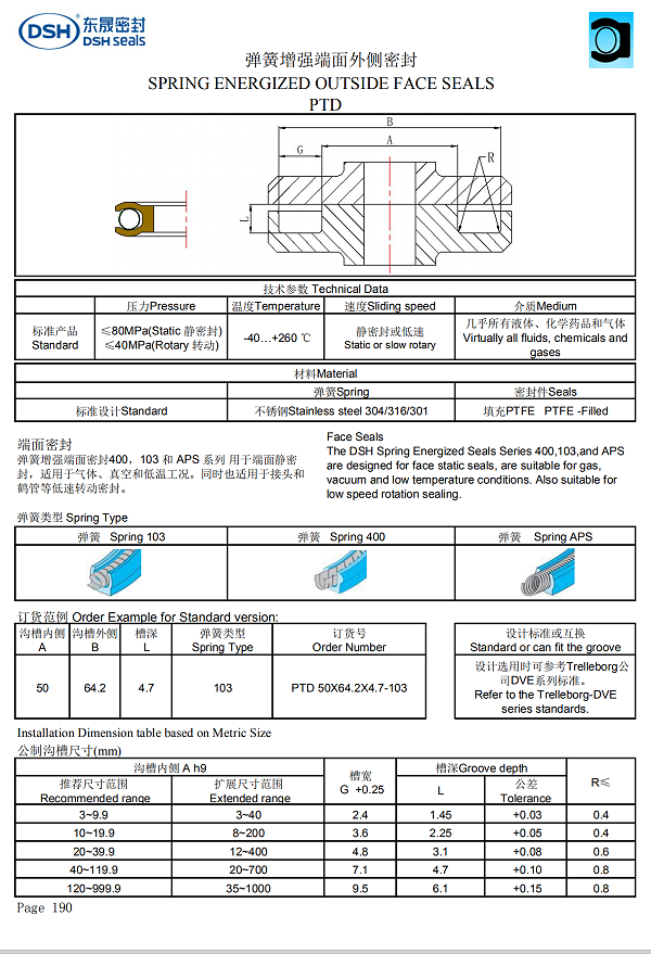 外侧泛塞封PTD