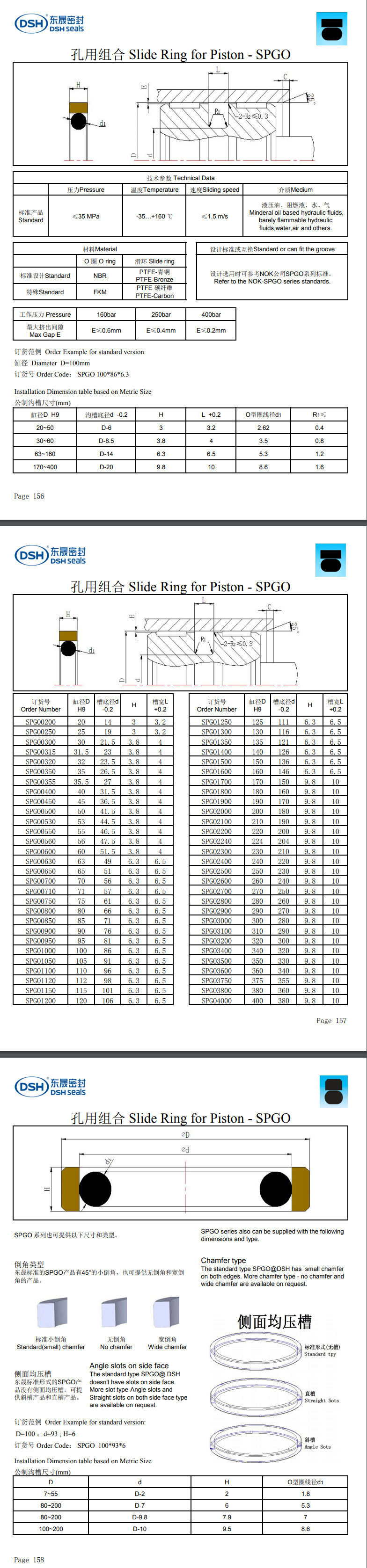 孔用组合密封圈SPGO规格尺寸表