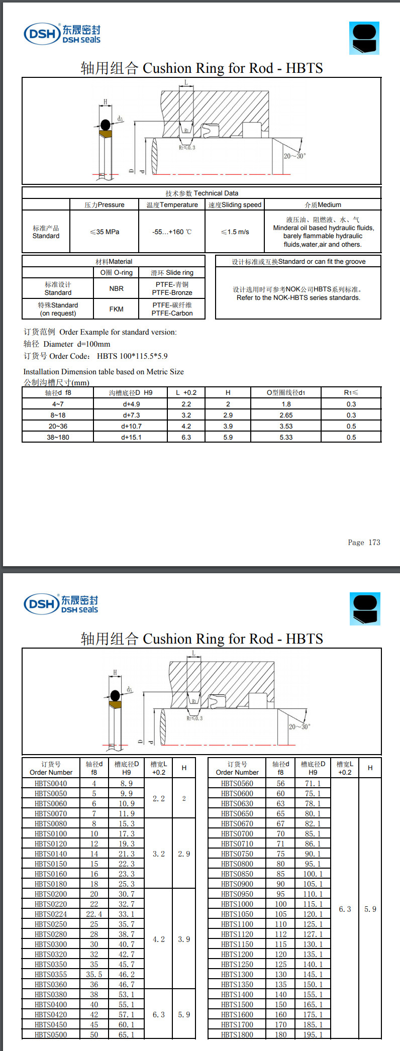 轴用组密封规格尺寸HBTS